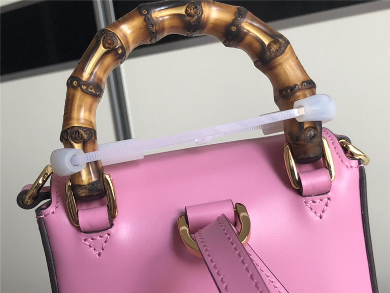 Gucci Bamboo Mini Handbag Leather Pink 702106 High