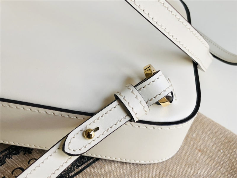 Gucci Bamboo Mini Handbag Leather White 702106 High