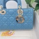 LADY D-JOY BAG MEDIUM Cannage Lambskin Blue High