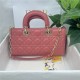 LADY D-JOY BAG MEDIUM Cannage Lambskin Pink High