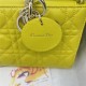 LADY D-JOY BAG MEDIUM Cannage Lambskin Yellow High