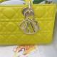 LADY D-JOY BAG MEDIUM Cannage Lambskin Yellow High