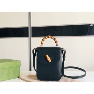 Gucci Bamboo Mini Handbag Leather Black 702106 High