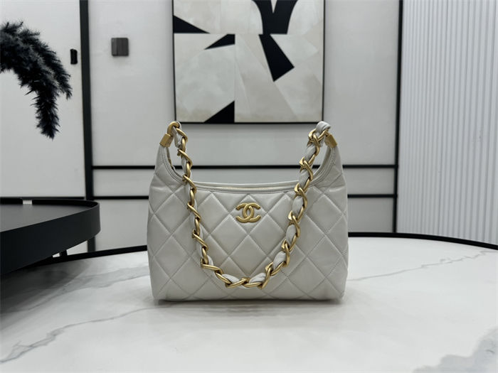 Chanel Hobo Handbag AS4912 Shiny Lambskin & Gold Metal A