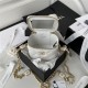 SMALL VANITY WITH CHAIN AP2931 Lambskin & Gold-Tone Metal White A