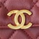 CLUTCH WITH CHAIN Lambskin, Enamel & Gold-Tone Metal AP2945 Burgundy A