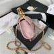 CLUTCH WITH CHAIN Lambskin, Enamel & Gold-Tone Metal AP2944 Pink A