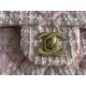 Chanel Medium Classic Flap Bag Tweed Pink High