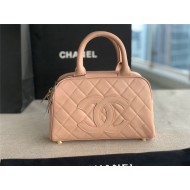 Chanel Mini Bowler Bag Grained Calfskin & Gold-Tone Metal AS3034 Pink High