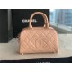 Chanel Mini Bowler Bag Grained Calfskin & Gold-Tone Metal AS3034 Pink High