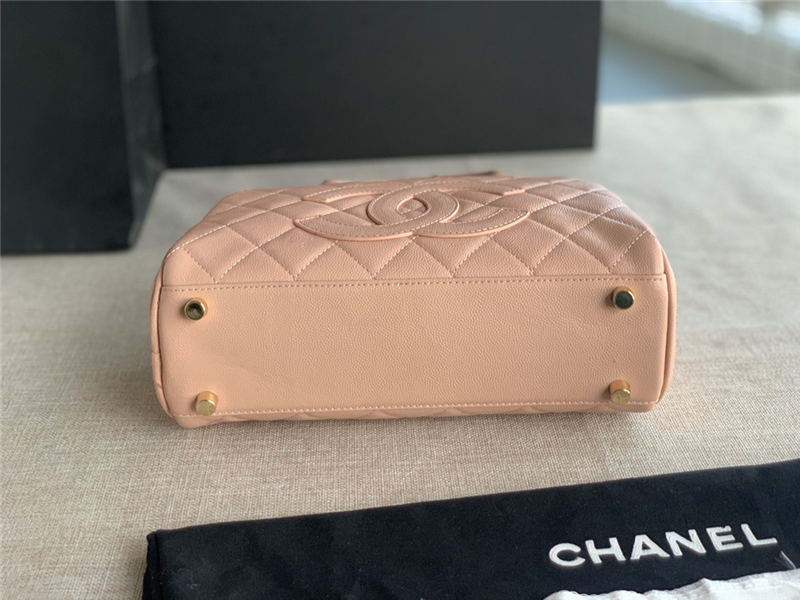 Chanel Mini Bowler Bag Grained Calfskin & Gold-Tone Metal AS3034 Pink High