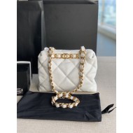 SMALL SHOPPING BAG Lambskin & Gold-Tone Metal AS3502 White High