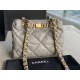 SMALL SHOPPING BAG Lambskin & Gold-Tone Metal AS3502 Grey High