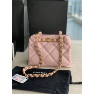 SMALL SHOPPING BAG Lambskin & Gold-Tone Metal AS3502 Pink High