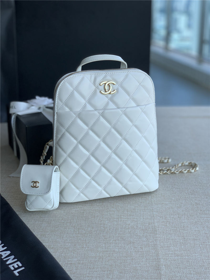 Chanel Backpack Calfskin Gold-Tone Metal AS3332 High