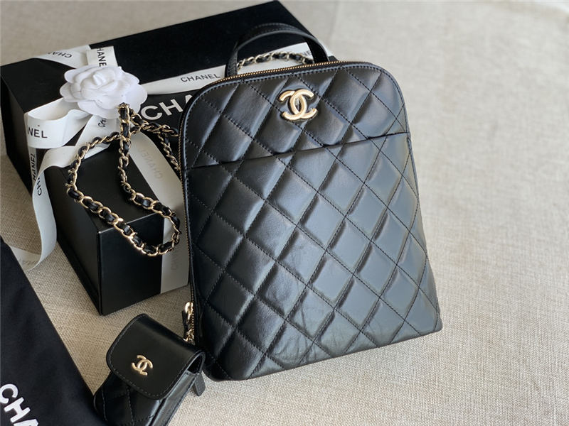 Chanel Backpack Calfskin Gold-Tone Metal AS3332 High