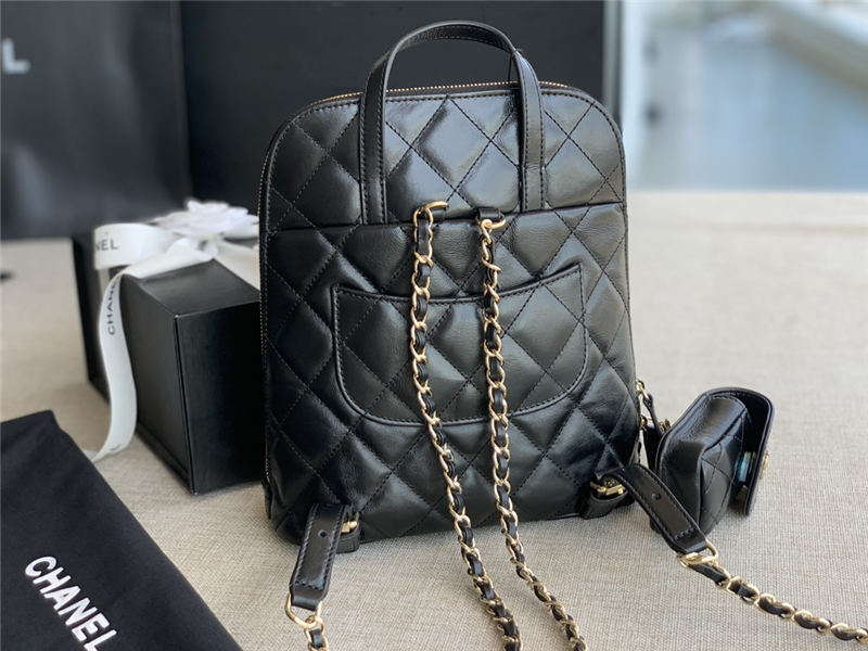 Chanel Backpack Calfskin Gold-Tone Metal AS3332 High