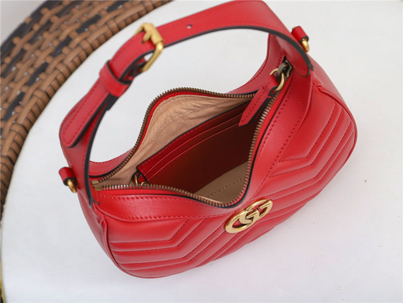 GG Marmont half-moon-shaped mini bag Red 699514 High