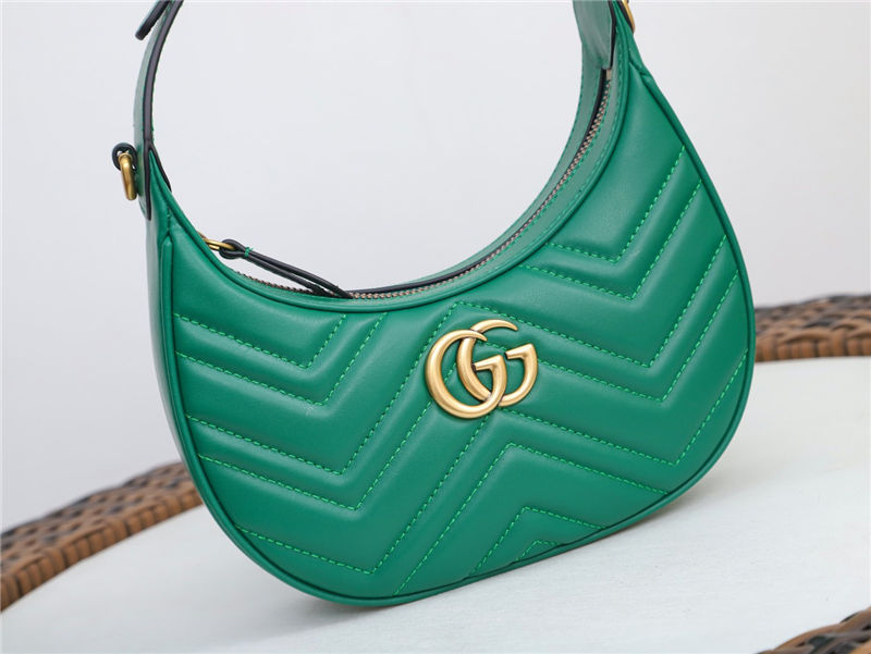 GG Marmont half-moon-shaped mini bag Green 699514 High