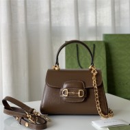 Gucci Horsebit 1955 top handle bag 703848 Leather Brown high