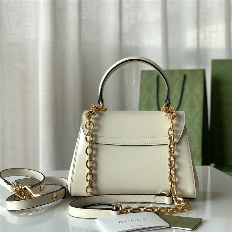 Gucci Horsebit 1955 top handle bag 703848 Leather White high