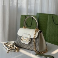 Gucci Horsebit 1955 top handle bag 703848 Leather White high