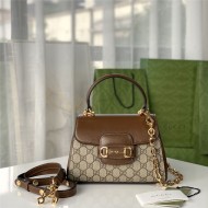 Gucci Horsebit 1955 top handle bag 703848 Leather Brown high