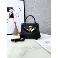 Hermes Kelly Mini Retourne Bag Clemence Leather Black High