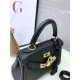 Hermes Kelly Mini Retourne Bag Clemence Leather Black High