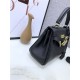 Hermes Kelly Mini Retourne Bag Clemence Leather Black High