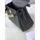 Hermes Kelly Mini Retourne Bag Clemence Leather Black High