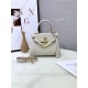 Hermes Kelly Mini Retourne Bag Clemence Leather Pearl High