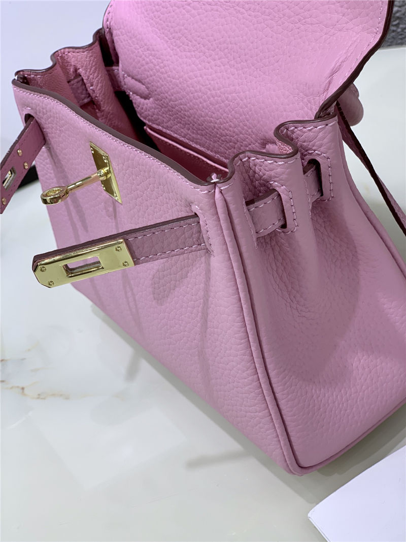 Hermes Kelly Mini Retourne Bag Clemence Leather Pink High