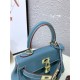 Hermes Kelly Mini Retourne Bag Clemence Leather Denim Blue High