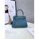 Hermes Kelly Mini Retourne Bag Clemence Leather Denim Blue High