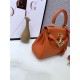 Hermes Kelly Mini Retourne Bag Clemence Leather Orange High