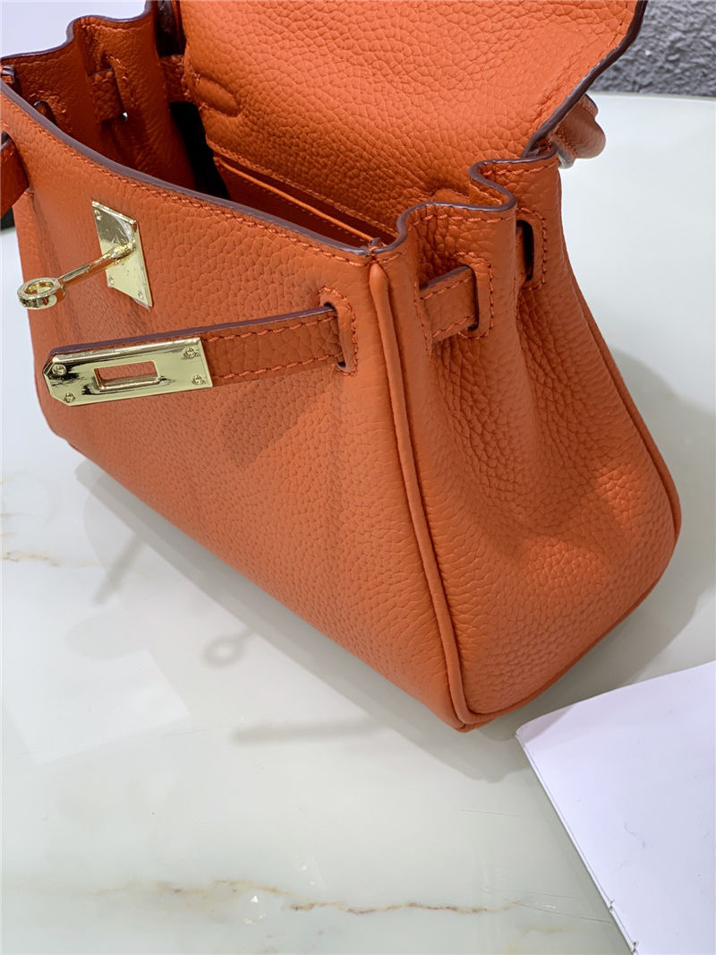 Hermes Kelly Mini Retourne Bag Clemence Leather Orange High