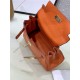 Hermes Kelly Mini Retourne Bag Clemence Leather Orange High