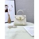 Hermes Kelly Mini Retourne Bag Clemence Leather Cream White High