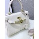 Hermes Kelly Mini Retourne Bag Clemence Leather Cream White High