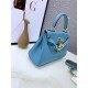 Hermes Kelly Mini Retourne Bag Clemence Leather Blue High