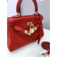 Hermes Kelly Mini Retourne Bag Clemence Leather Red High