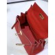 Hermes Kelly Mini Retourne Bag Clemence Leather Red High