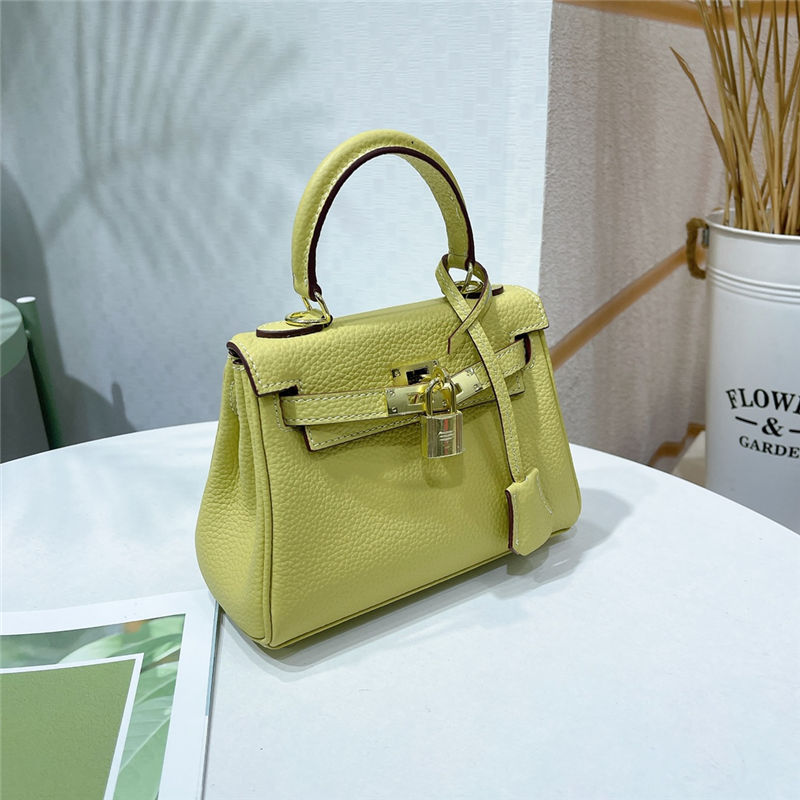 Hermes Kelly Mini Retourne Bag Clemence Leather Mustard High