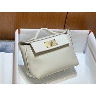 Hermes 2424 Mini Bag EVE Leather WAX White High