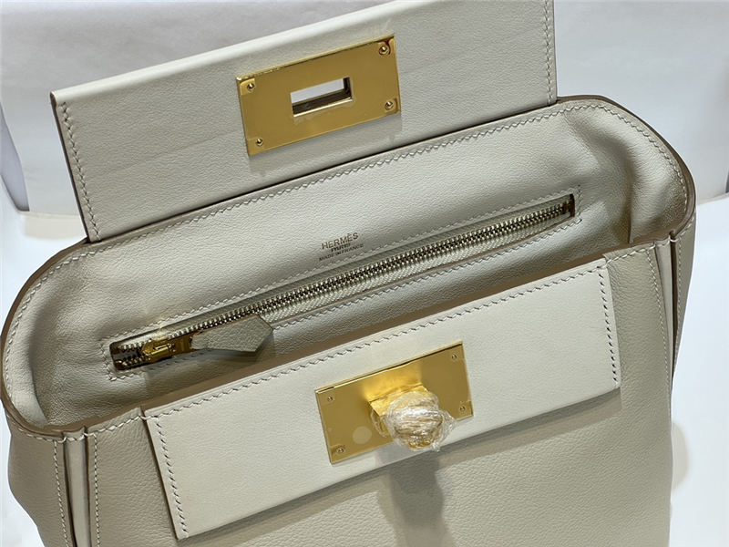 Hermes 2424 Mini Bag EVE Leather WAX White High