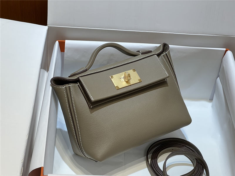 Hermes 2424 Mini Bag EVE Leather WAX Etoupe High