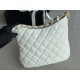 LARGE HOBO HANDBAG AS3631 Lambskin & Gold-Tone Metal White High