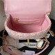 Chanel MINI FLAP BAG WITH TOP HANDLE AS4035 Tweed Gold-Tone Metal Pink A