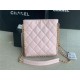 SMALL SHOPPING BAG AS3470 Grained Calfskin & Gold-Tone Metal Pink High